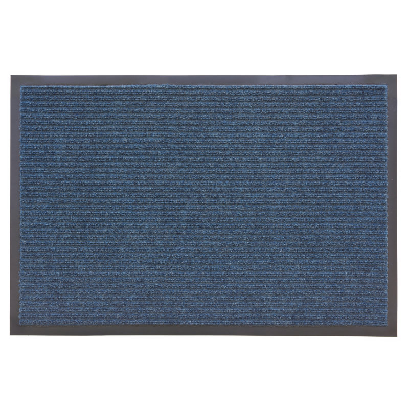 Alem Non-Slip Striped Doormat, Rectangle 2' x 3', Light Gray