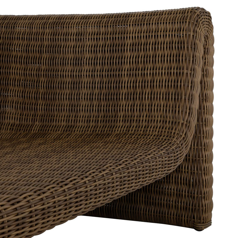 Como 90.75'' Wicker Outdoor Patio Sofa