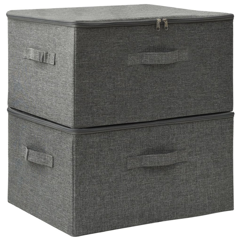 Storage Boxes Fabric 43x34x23 cm, Dark Grey