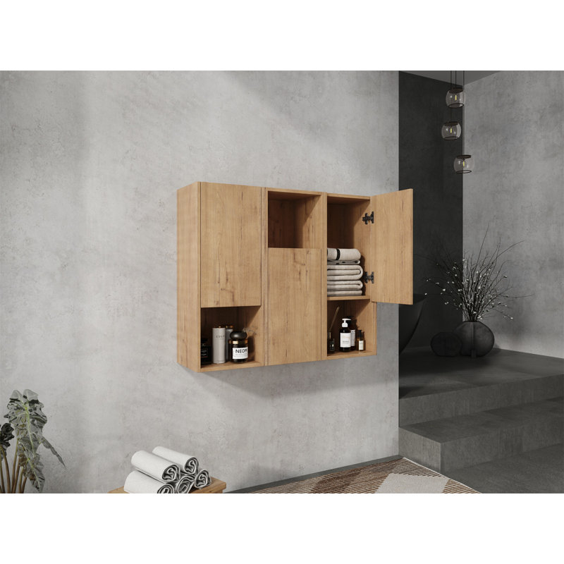 Armoire de salle de bain 36 po, Imitation chêne