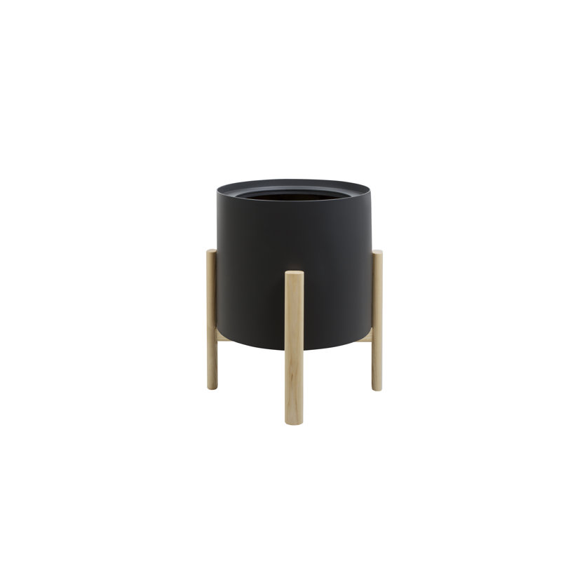 Koby Metal Pot Planter, 51cm H x 41cm W x 41cm D, Lead