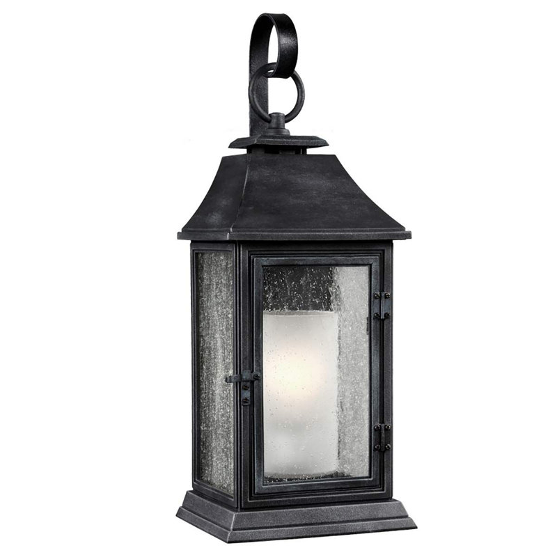 Tillinger Dark Weathered Zinc Outdoor Wall Lantern, 65.1cm H x 24.4cm W x 21.6cm D