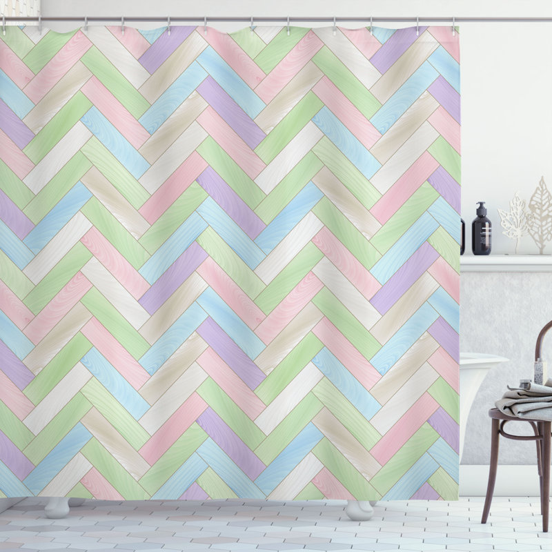 Shower Curtain with Hooks Included, 70"H x 69"W