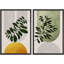 Boho de style Mid-Century moderne, "Bold Bright Yellow & Green Leaves-70115283-70115281