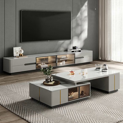 Advanced simple TV cabinet tea table combination