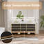 Meuble-lavabo double 72 po avec comptoir en pierre d'ingénierie, double lavabo sous comptoir, tablette DEL et 7 tiroirs à fermeture en douceur - armoire noire ou blanche avec cadre doré-569990695