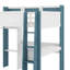 Lit mezzanine double en bois avec bureau intégré, tablettes de rangement et tringle à vêtements, mobilier multifonctionnel peu encombrant-627099731
