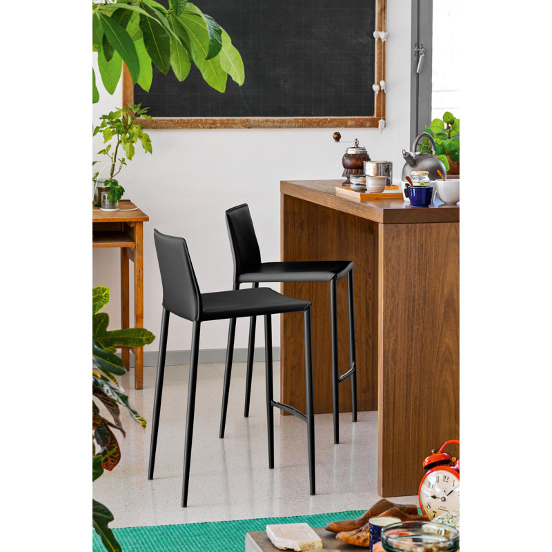 Boheme Upholstered Counter Stool, Matte Black