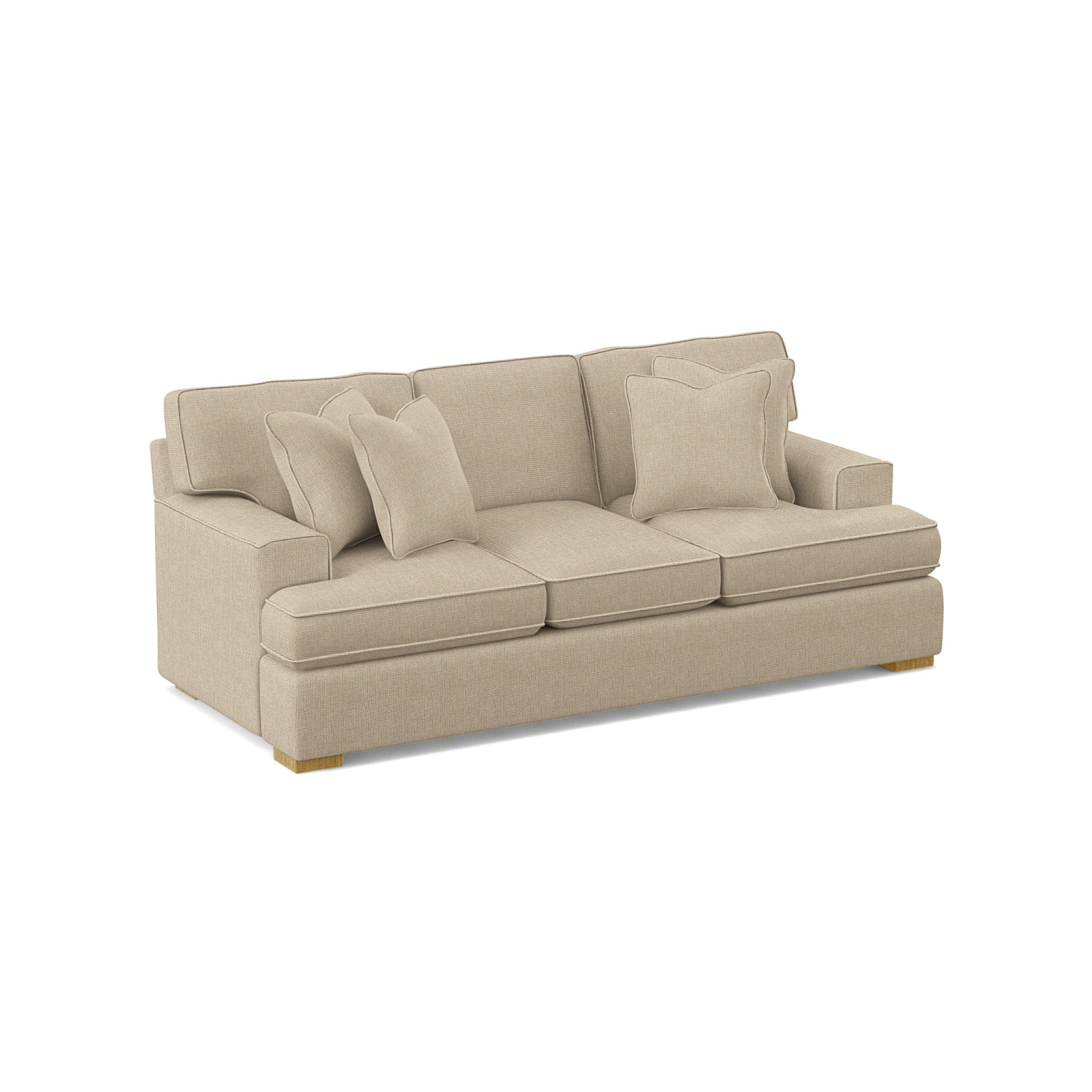 Sadie 97'' Sofa, Oatmeal Crypton Performance; 0822-74, Honey Finish