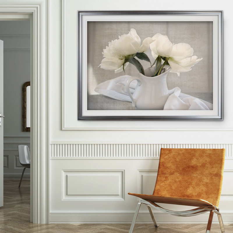 " Farmhouse Blooms ", Silver, 28" H x 38" W x 1.5" D