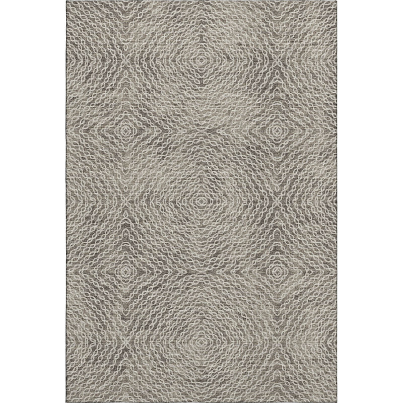 Premium Machine Washable Mayfield AMF74 Geometric Rug, Linen, 9' x 12'