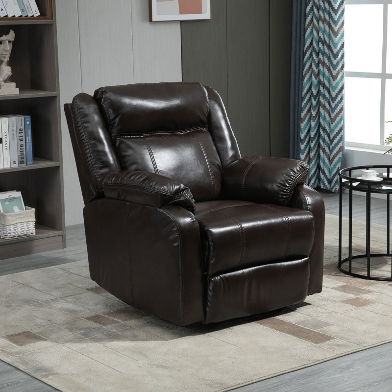 Fauteuil inclinable manuel standard en similicuir de 35,5 po de largeur