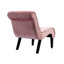 Chaise d'appoint moderne en velours rose avec pieds en bois - Bureau confortable en mousse épaisse pour la chambre à coucher-1584814202