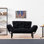 Élégant canapé-lit 2 places en tissu de microfibre noir de 61,0 x 27,6 x 27,6 pouces | Structure 100% métal, rembourrage en mousse à haute résistance, nettoyage facile | Taille du lit: 73,6 po x 27,6 po | Capacité de poids maximale: 440 lb | Parfait pour les petits espaces, le design bohémien et industriel