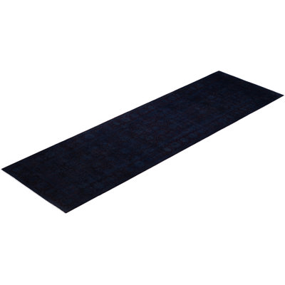 Tapis de couloir moderne et contemporain en laine noué à la main Burchard 4 pi 1 po x 13 pi 8 po