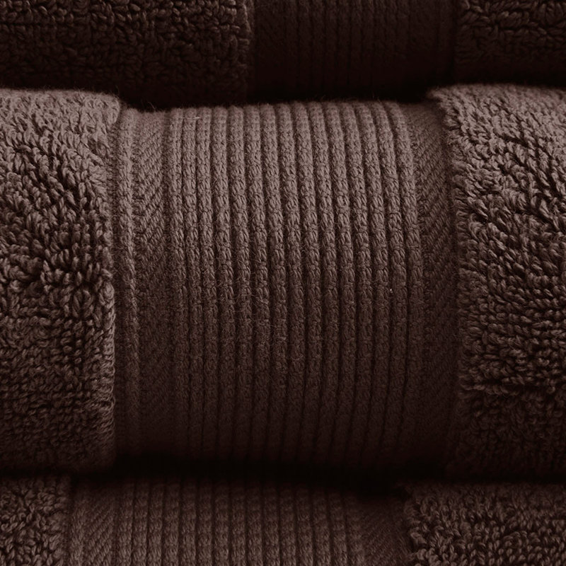 100% Cotton 8 Piece Antimicrobial Towel Set, Brown