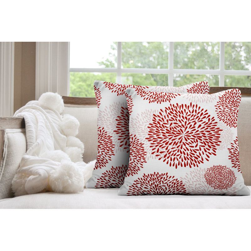 Coussin Confetti, L 15 po x H 15 po, Rouge