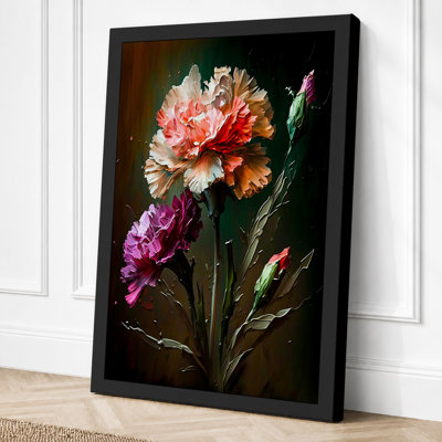 Carnation Study Botanical 1 Piece Wrapped Canvas Wall Art