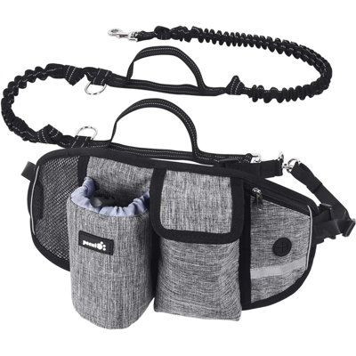 Outdoor Sports Dog Waist Bag with Traction Rope, Hands-Free Running Training Multifunctional Pet Fanny Pack