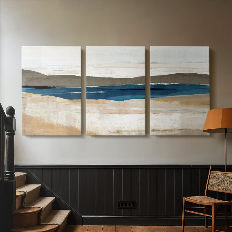 Toile tendue sur mesure Buttermere Triptych I - 3 pièces, H 27 po x l 54 po