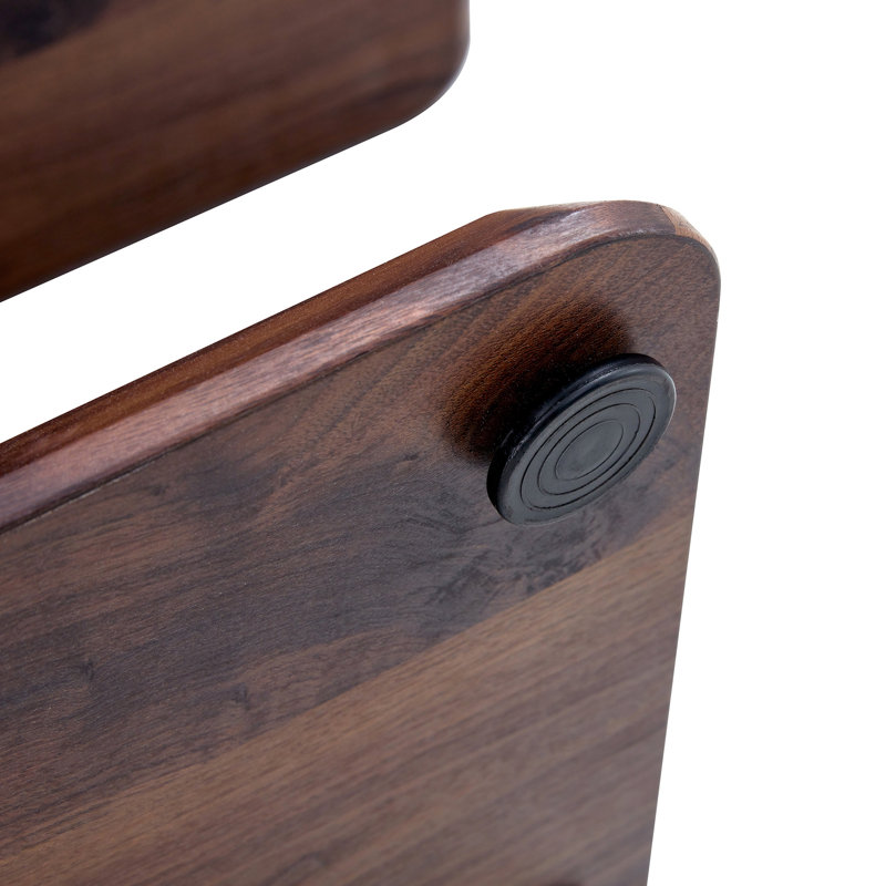 Table d'appoint de couleur noyer avec bords arrondis, surface lisse pour un entretien facile - couleur modérée, pièce, assemblage rapide
