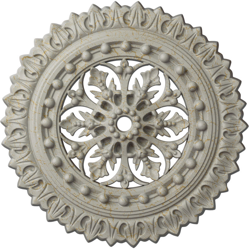 Médaillon de plafond H 18 1/2 po x l 18 1/2 po x P 1 1/2 po Sellek, Pot de crème craquelé