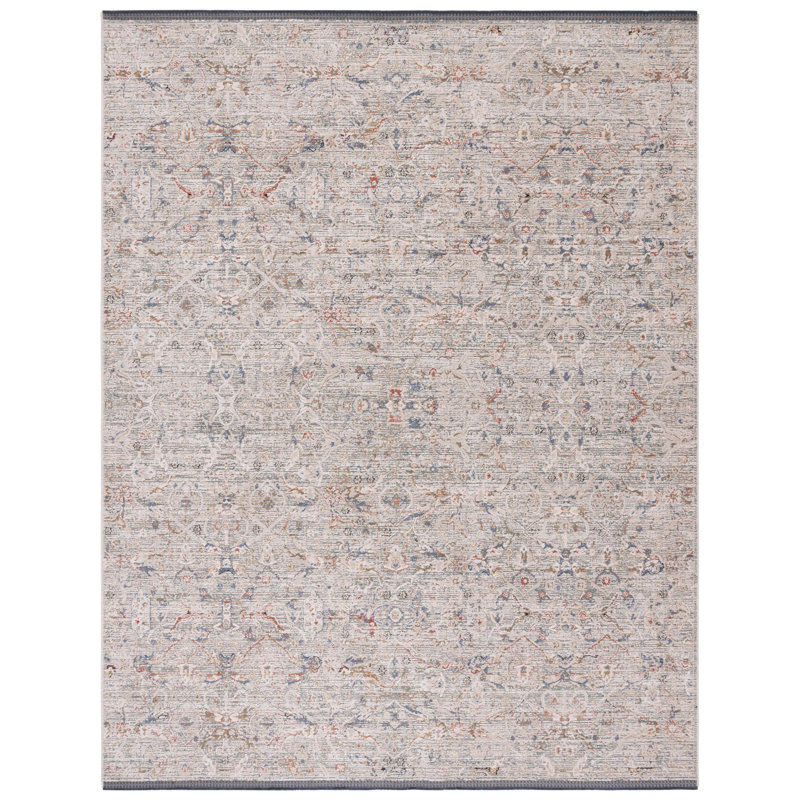 Tapis abstrait ivoire / bleu marine, Rectangle 5 pi 3 po x 7 pi 6 po