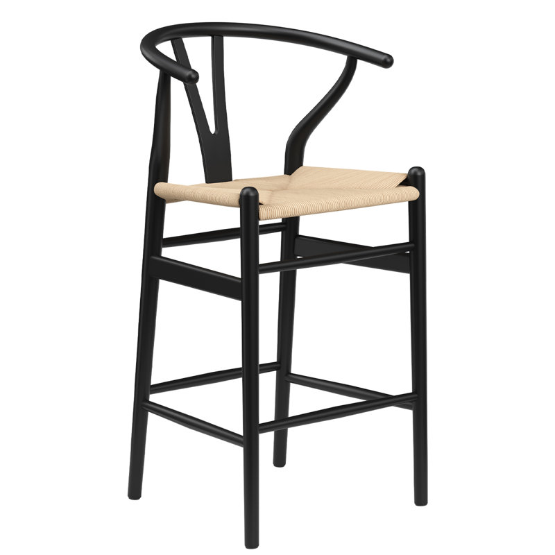 Tabouret de bar Mid-Century en bois de frêne durable pour cuisine et salle à manger
