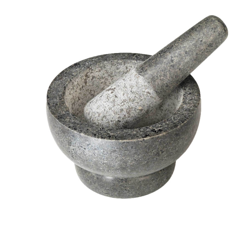 Cole & Mason 5" Granite Mortar & Pestle, Polished Gray Granite