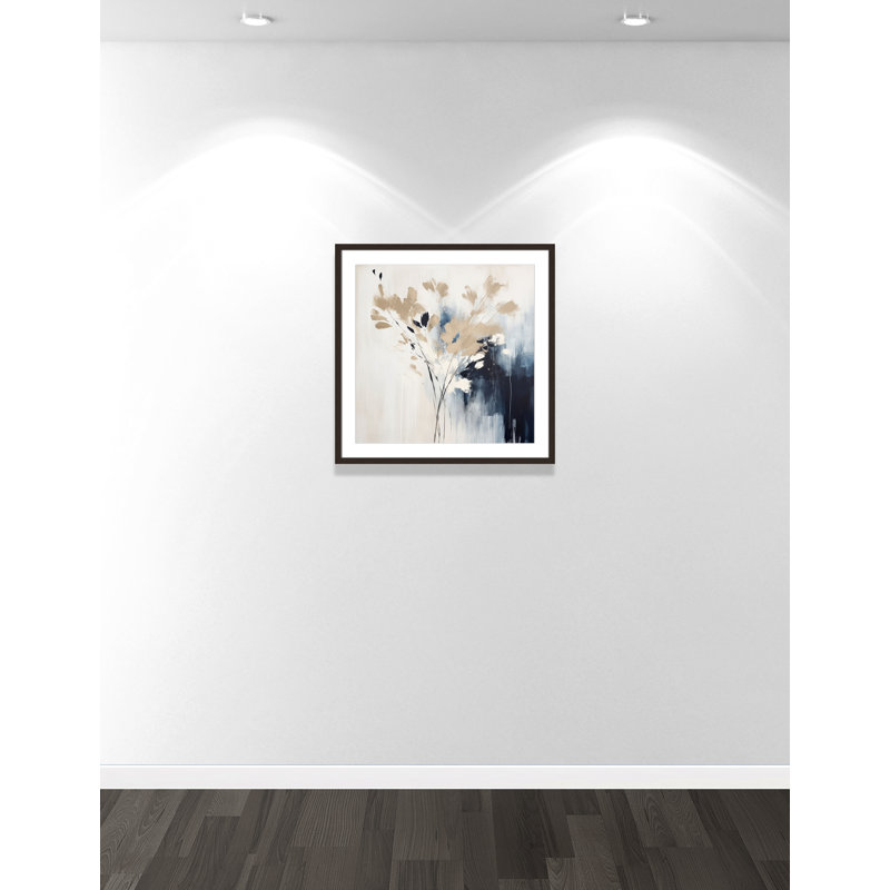 «Bliue Earthly Neutralité II» par Irena Orlov, L 27,5 po x H 27,5 po, Imprimé mat, Noyer à grain ouvert