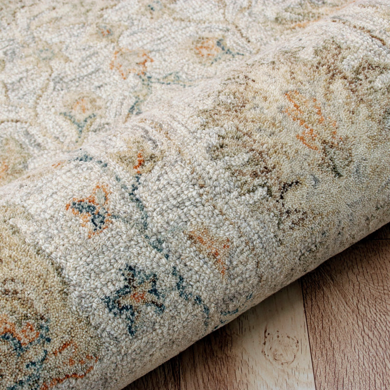 Ella Handmade Traditional Natural Wool Indoor Area Rug, Rectangle 2' x 3'