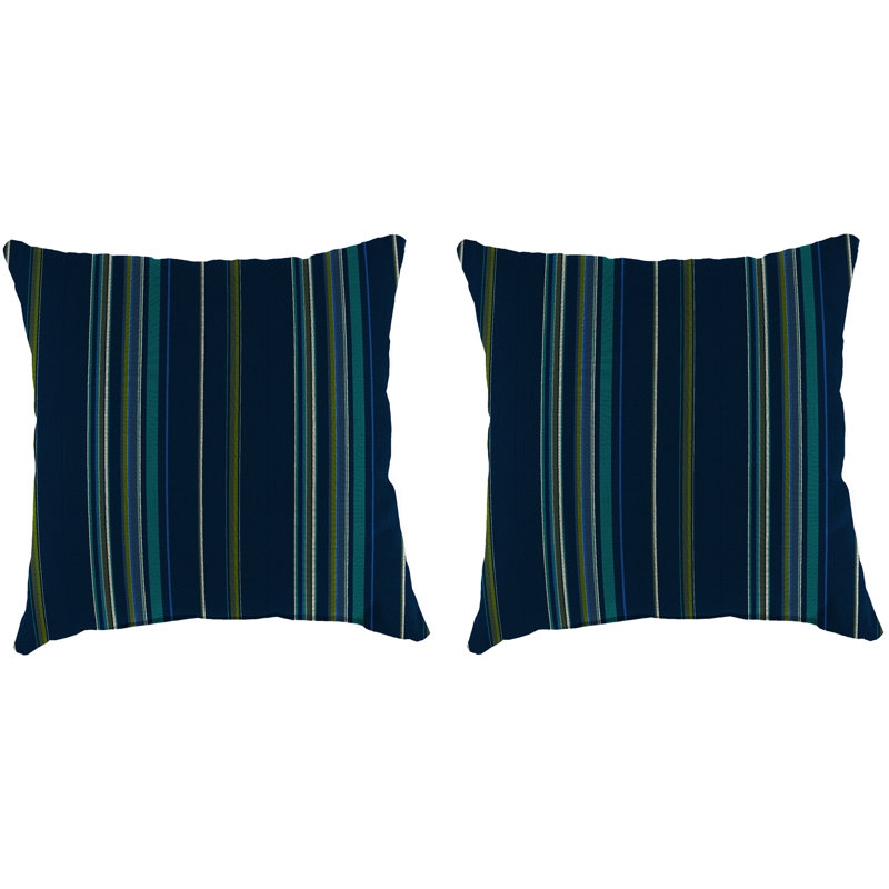 Sunbrella Outdoor Throw Pillow, Stanton Lagoon Striped