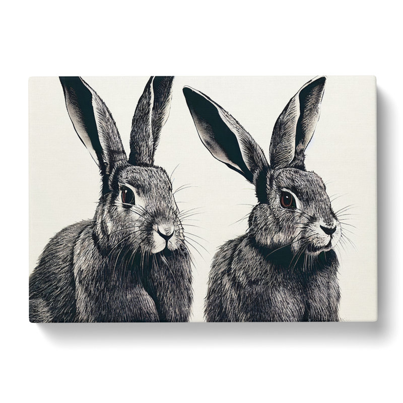 The Two Hares - Wrapped Canvas, 35cm H x 50cm W x 3cm D