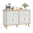 47.2" W Fluted Buffet Cabinet, Sideboard With 2 Drawers & 4 Fluted Doors, Storage Cabinet With Adjustable Shelves, Modern Coffee Bar Table For Living Room, Dinning Room, White-1661814902