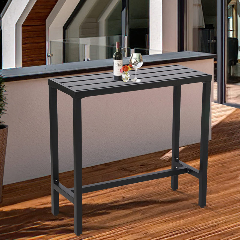 Table de bar à hauteur de comptoir 36,97 po, Noir, L 15,6 po x L 46,8 po