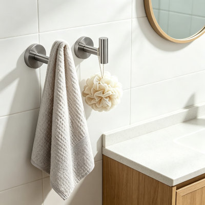 Bathroom Hardware Set, Stainless Steel Towel Bar Kit with Towel Ring, Toilet Paper Holder and Hooks, Heavy Duty Wall Mounted Bath Accessories