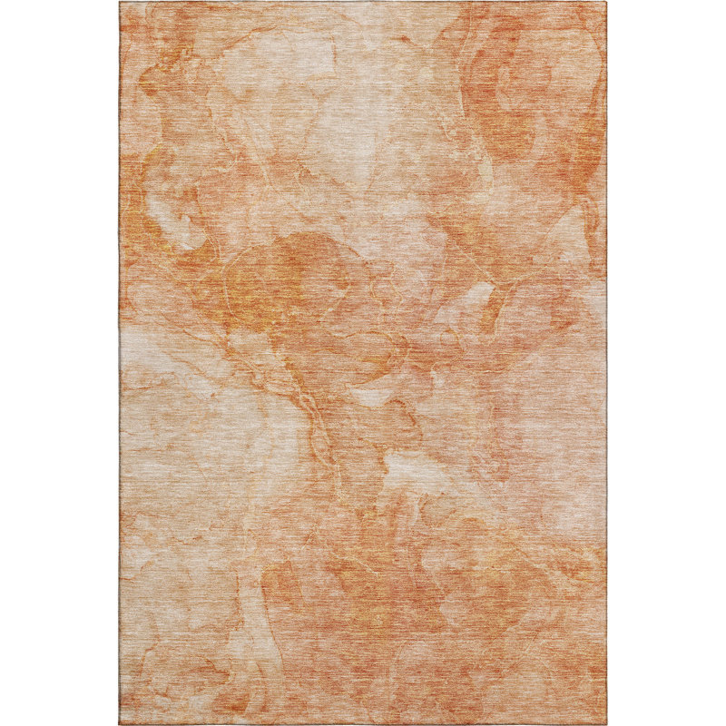 Premium Machine Washable Prisco Salmon Rug, Rectangle 5' x 7'6"