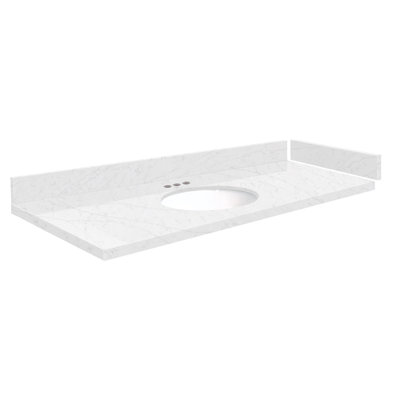 49.5 Single Vanity Top with 3 Faucet Holes -  Transolid, VT49.5x22-1OU-MWT-4