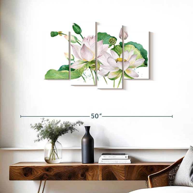 Harnek Budding Lotuses, 22" H x 36" W
