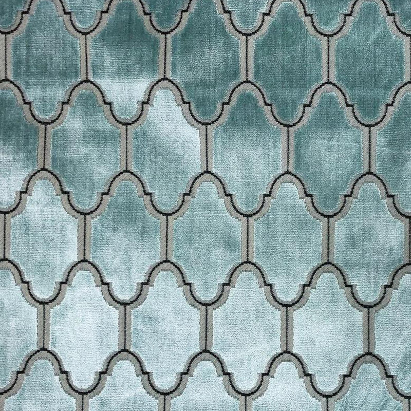 Medallion Velvet | Alaya Fabric, Sky