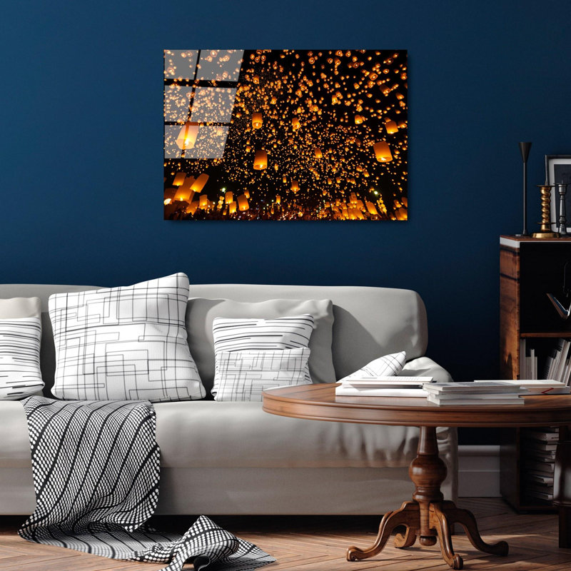 Élégante peinture décorative en verre trempé de 19,7 po x 27,6 po | 100% verre trempé, épaisseur: 0,16 pouce | Parfait pour la décoration intérieure, le salon et le bureau | Superbe œuvre d'art avec une esthétique moderne