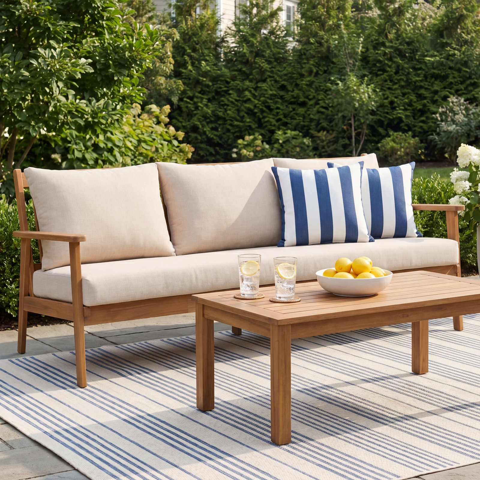 Weslyn 3 Seater Patio Sofa With Cushion