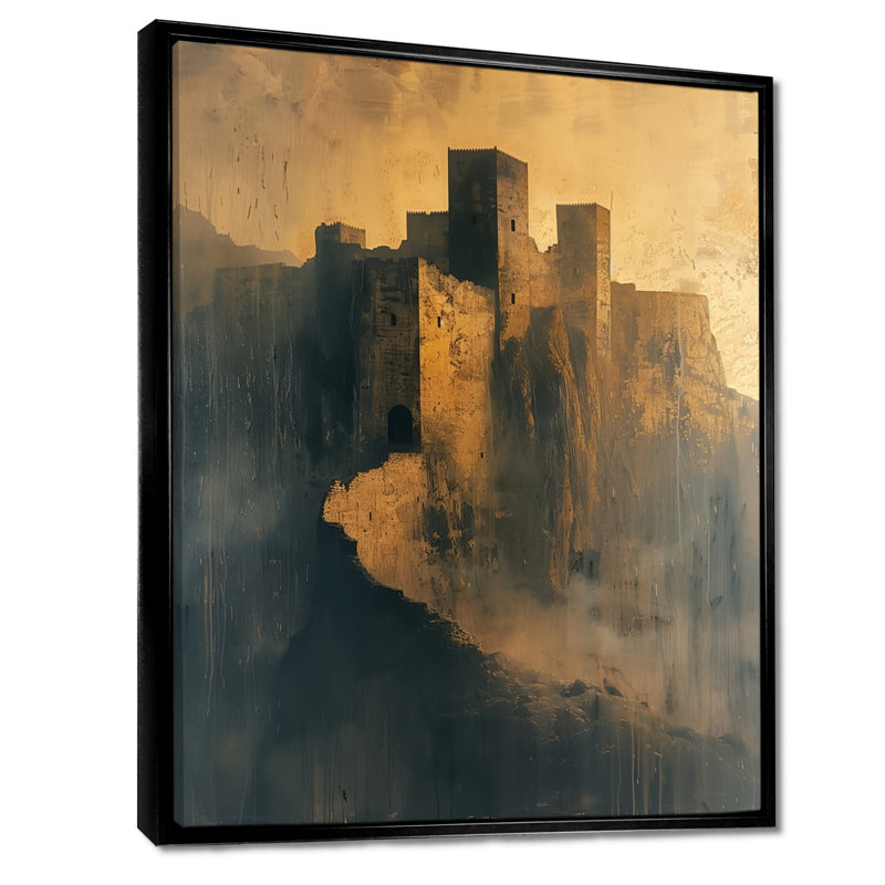 Ancienne citadelle de Babylone II - Fortress, salon d'art mural, Toile avec cadre flottant noir, H 20 po x l 12 po x P 1 po