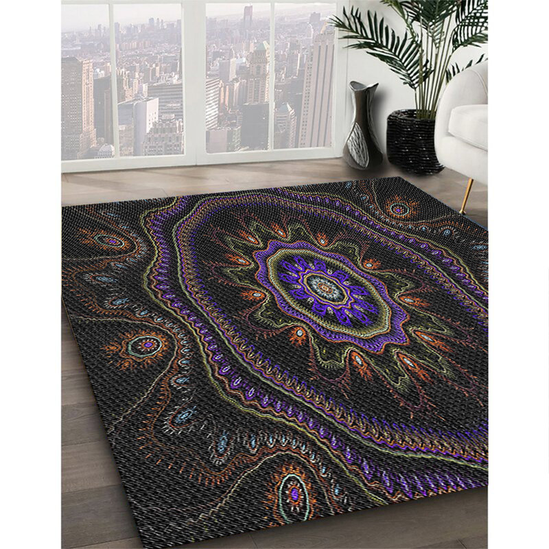 Geometric Indoor Rug, Round 6'