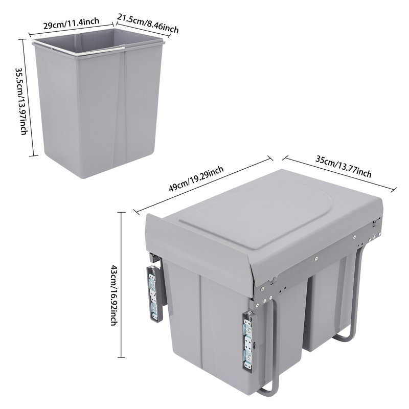 40L Pullout Recycling Garbage Trash Can
