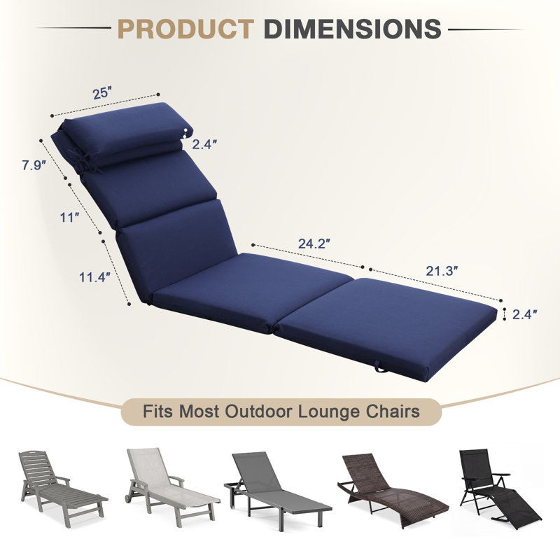  Coussin de patio 77 po x 25 po