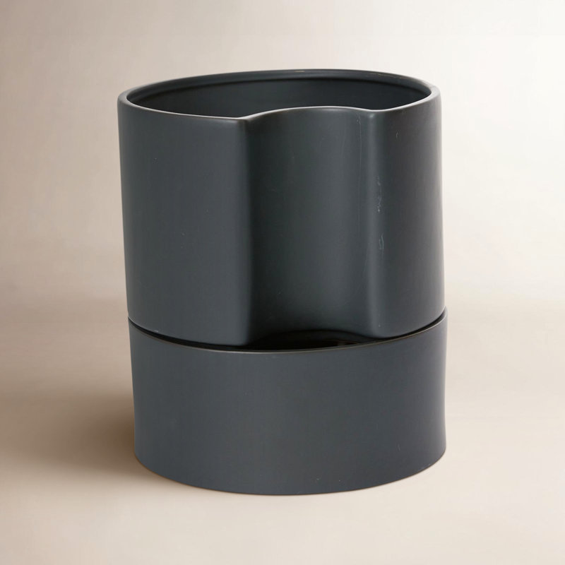 Pot de fleurs en céramique Patti, Noir, H 9 po x l 8 po x P 8 po