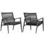 Ensemble de 2 chaises longues d'extérieur avec coussin de siège gris Biton-126358898-126358896