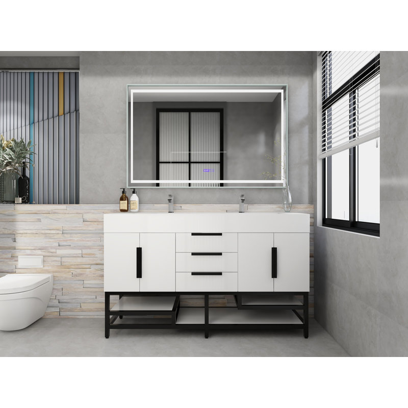 Meuble-lavabo sur pied simple 60 po Jessica, Blanc