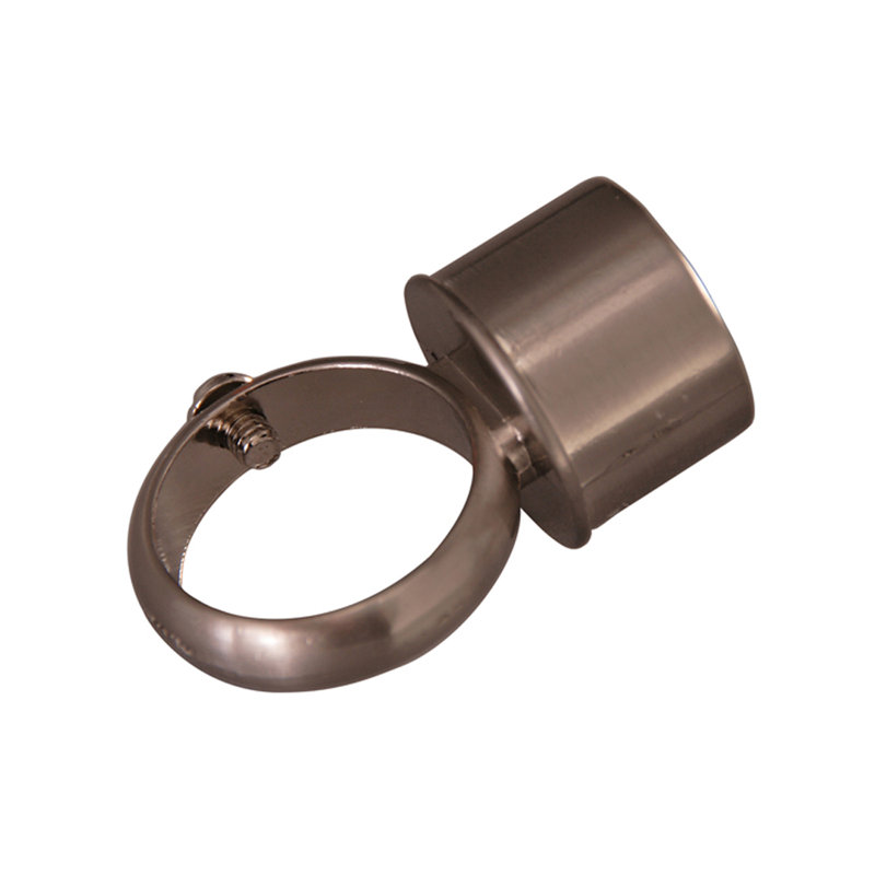 D Rod Loop Connector, Brushed Nickel